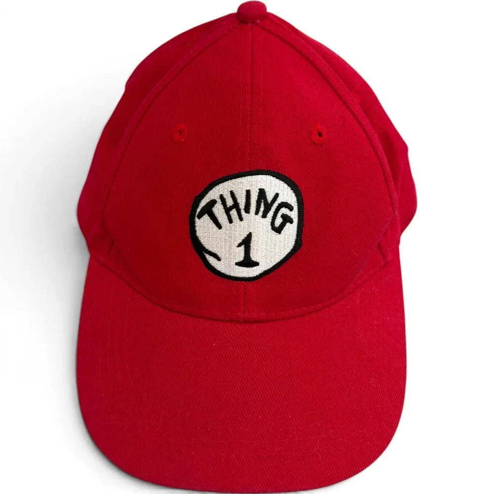 Universal Studios Dr Seuss Thing 1 Baseball Hat Kids Red Adjustable Cap Kids
